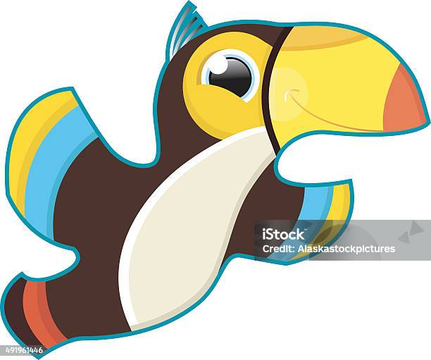 Colored Flying Tucanbird Stock Illustration - Download Image Now - 2015, Animal, Animal Wildlife