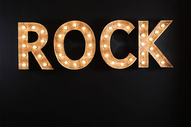 istock rock sign made of light bulbs over black background 491961604