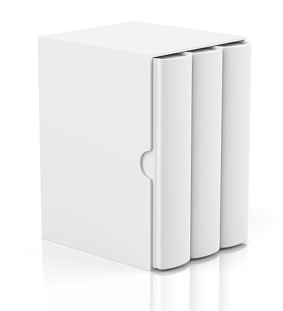 istock Three books in cardboard box cover on white 491963636