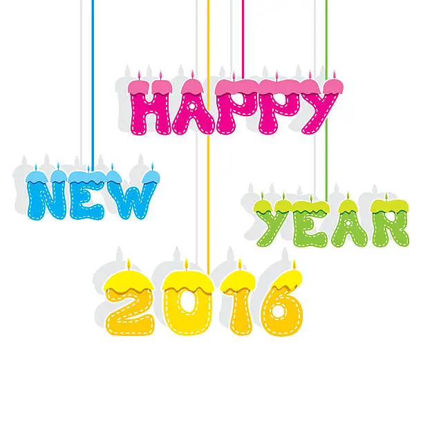 Vector illustration of happy new year 2016 design