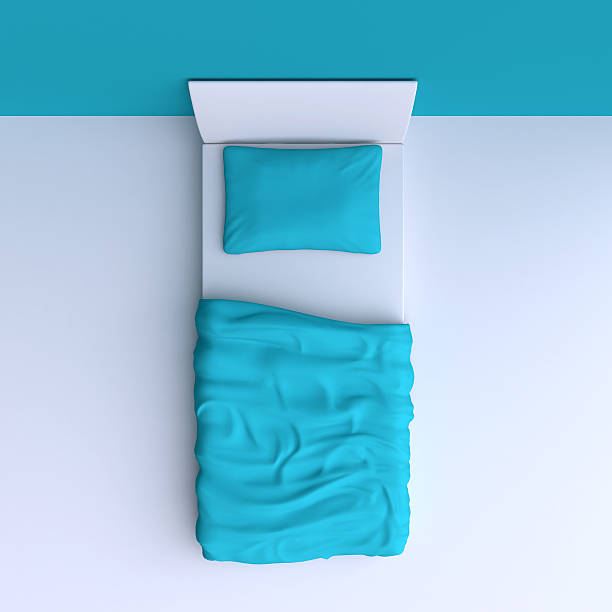 istock Bed with pillow and blanket in the corner room 491971806