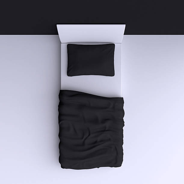 istock Bed with pillow and blanket in the corner room 491971862