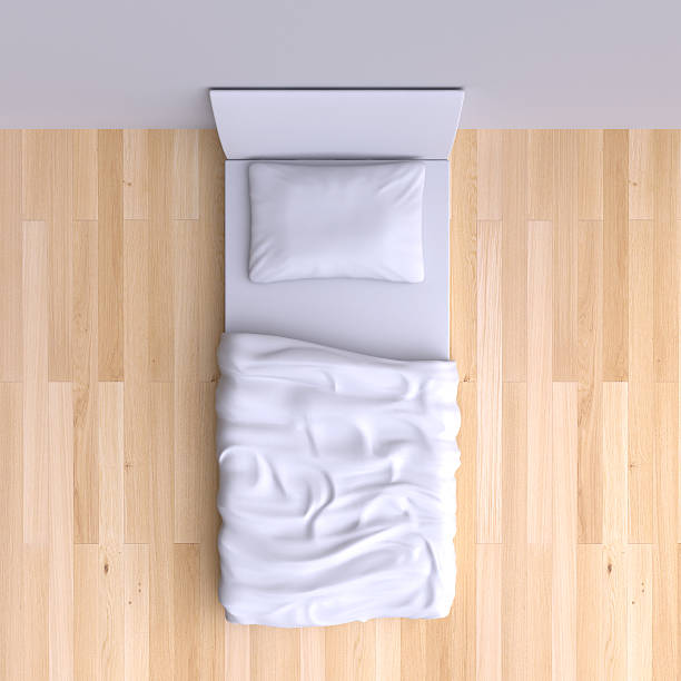 istock Bed with pillow and blanket in the corner room 491972228