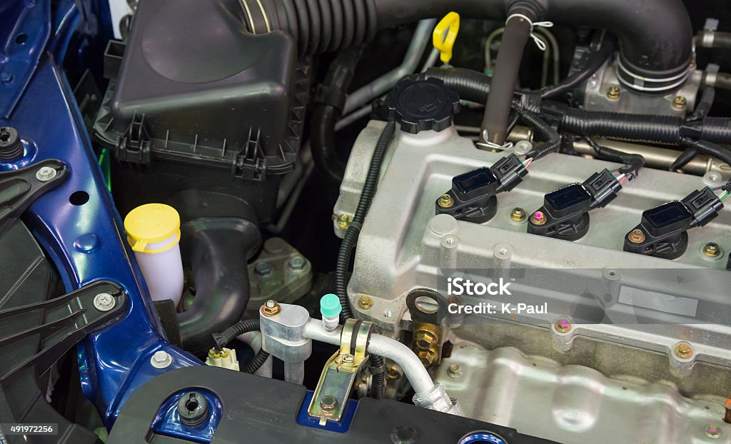 Details of a new car engine Details of a new car engine and attachments Bay Horse Stock Photo