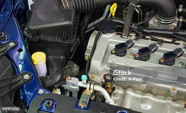 Details Of A New Car Engine Stock Photo - Download Image Now - Bay Horse, Engine, 2015