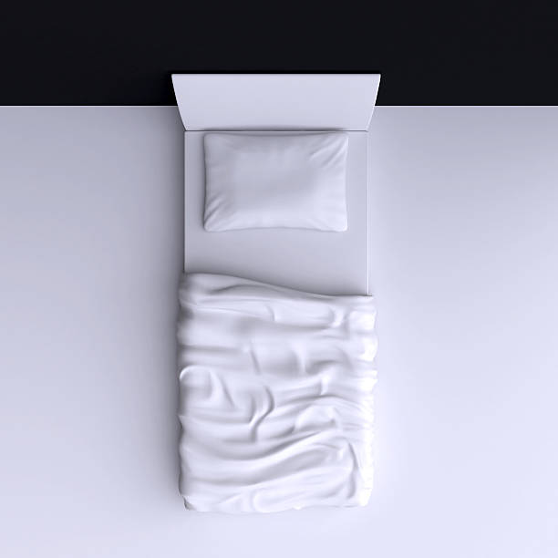 istock Bed with pillow and blanket in the corner room 491972284