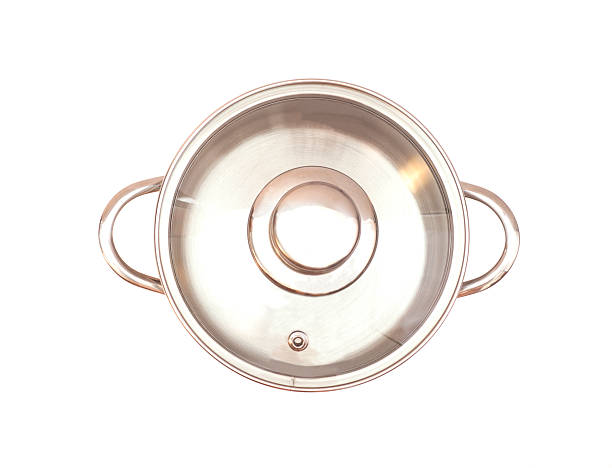 istock Stainless steel pot with cover 491972872