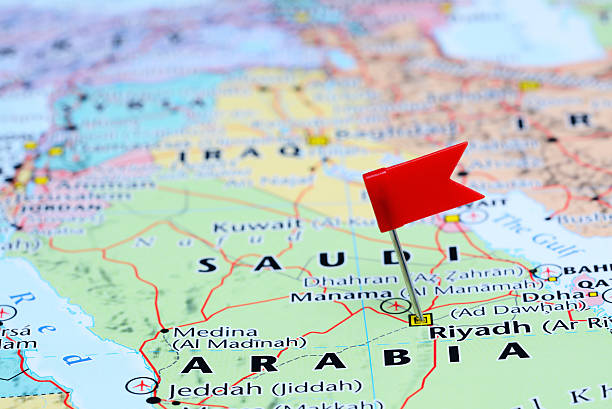 istock Riyadh pinned on a map of Asia 491974750