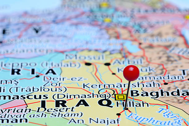 istock Hillah pinned on a map of Asia 491974952