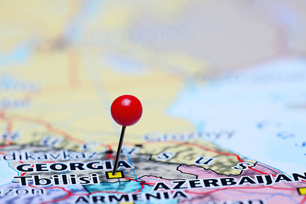 istock Tbilisi pinned on a map of Asia 491975512