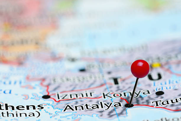 istock Antalya pinned on a map of Asia 491975766
