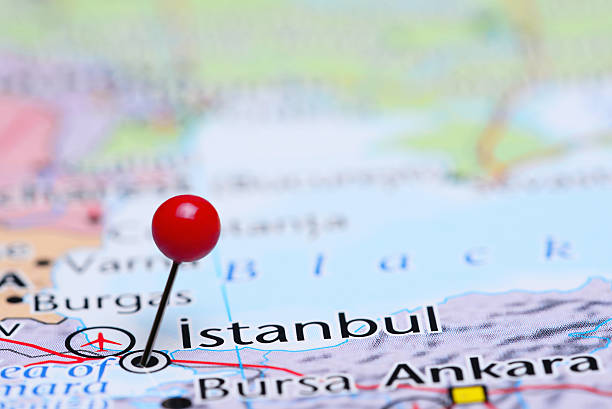 istock Istanbul pinned on a map of Asia 491975894
