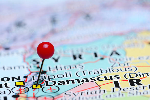 istock Damascus pinned on a map of Asia 491976036