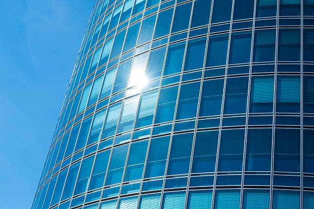 istock Blue facade in glass of a tower 491976874