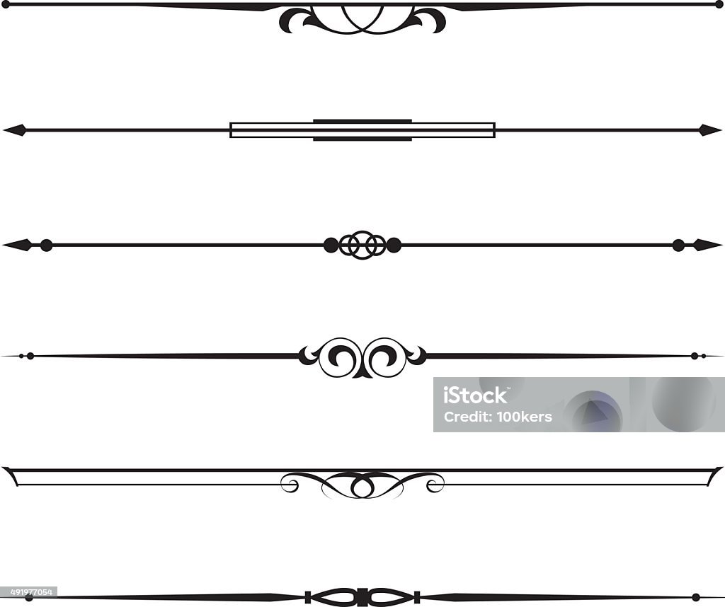 decorative elements, border and page rules Vector set of decorative elements, border and page rules frame Medieval stock vector