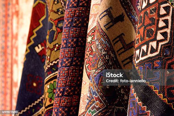 Group Of Turkish Carpets Stock Photo - Download Image Now - Rug, Tapestry, Kilim