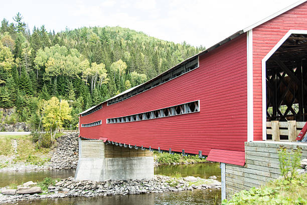 istock Covered bridge over the Matapedia River in Quebec 491978916