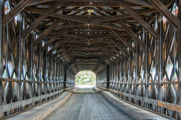 istock Driving through a covered bridge as seen by the driver 491979008