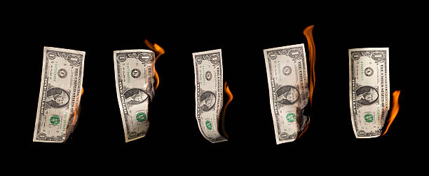 istock Money to burn - US Paper Currency 491989564