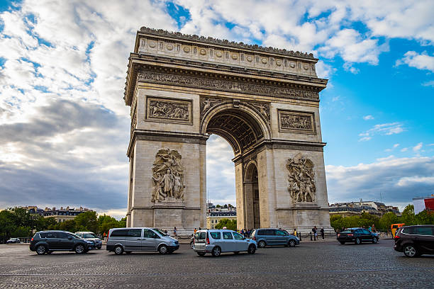 Arc De Triomphe in Paris, France stock photo