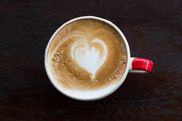 istock latte art, heart latte froth 491991264