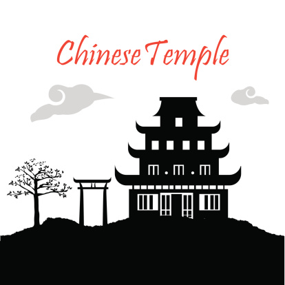 chinese temple over white background vector illustration