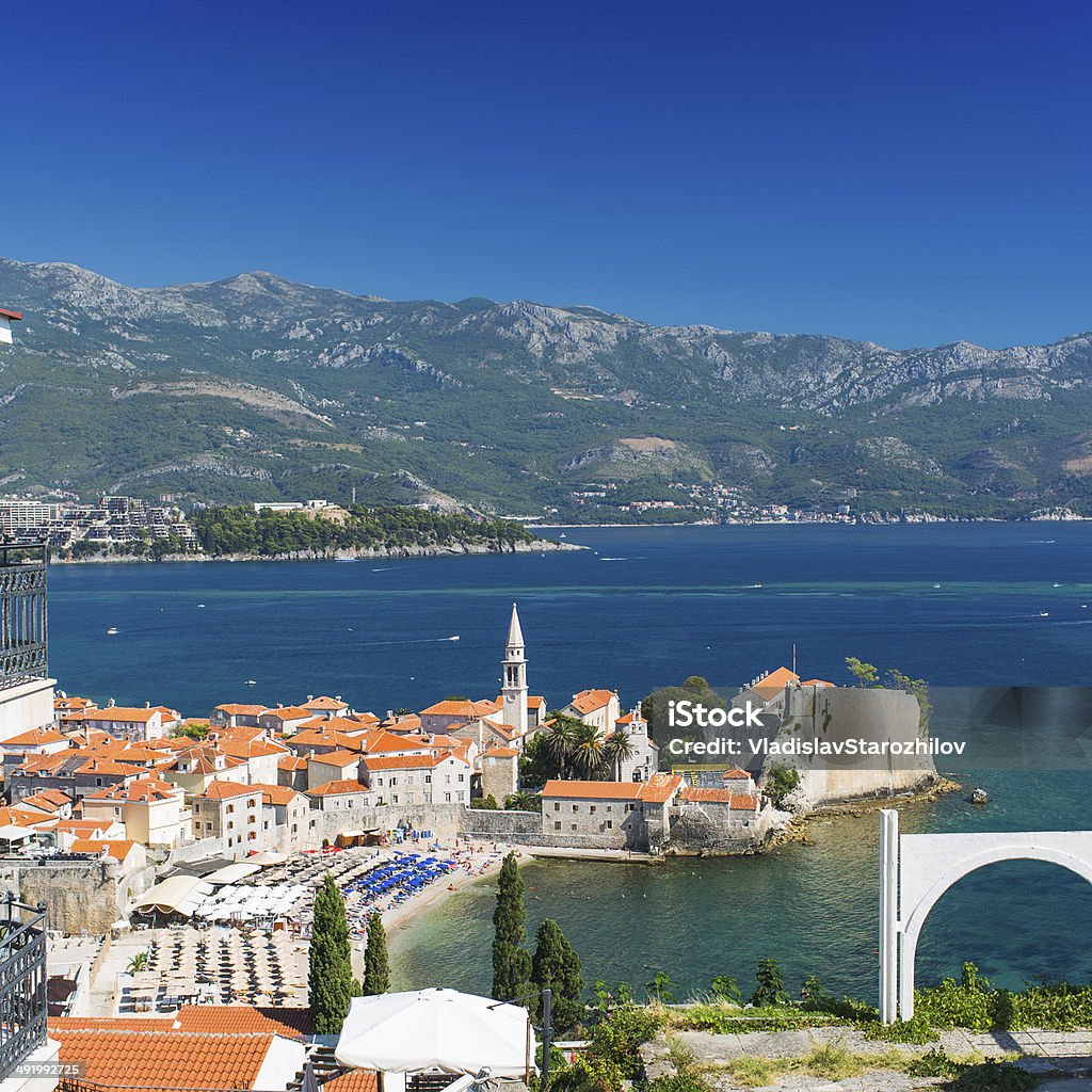 Montenegro, Budva, old town Montenegro, Budva, old town top view Adriatic Sea Stock Photo