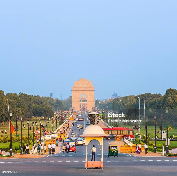 View On Rajpath Boulevard To India Gate Stock Photo - Download Image Now - Alley, Architecture, Avenue