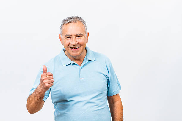istock Happy senior man with thumb up 491993830