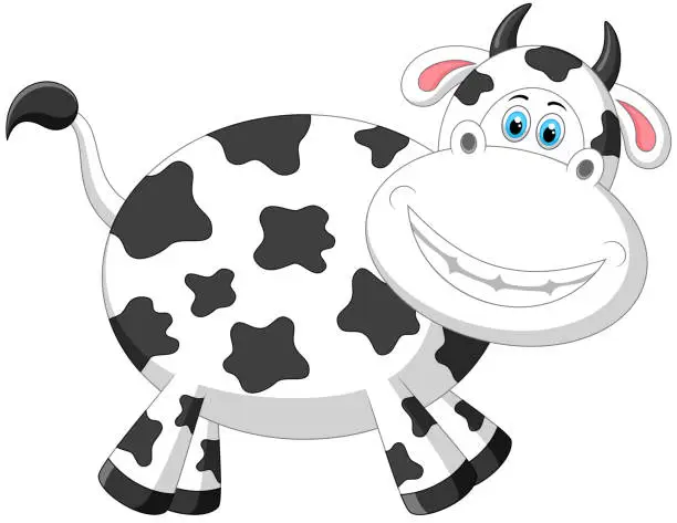 Vector illustration of Cute cow cartoon