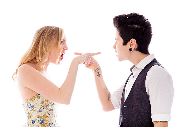istock Lesbian couple blaming to each other 491995371