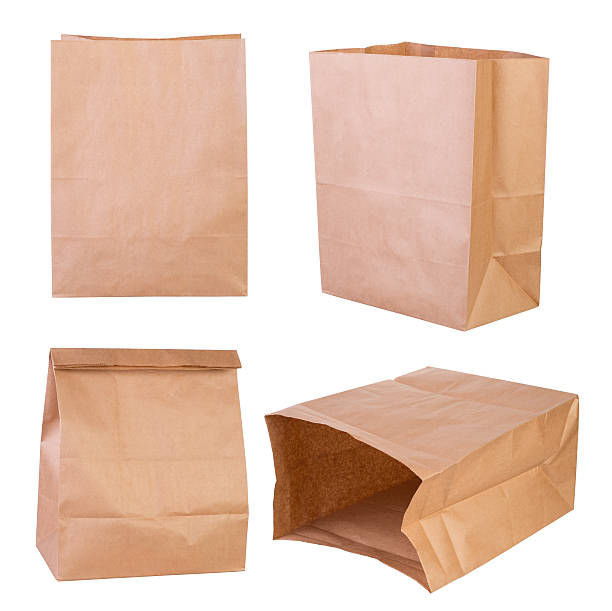 sacs de papier brun - paper bag photos et images de collection