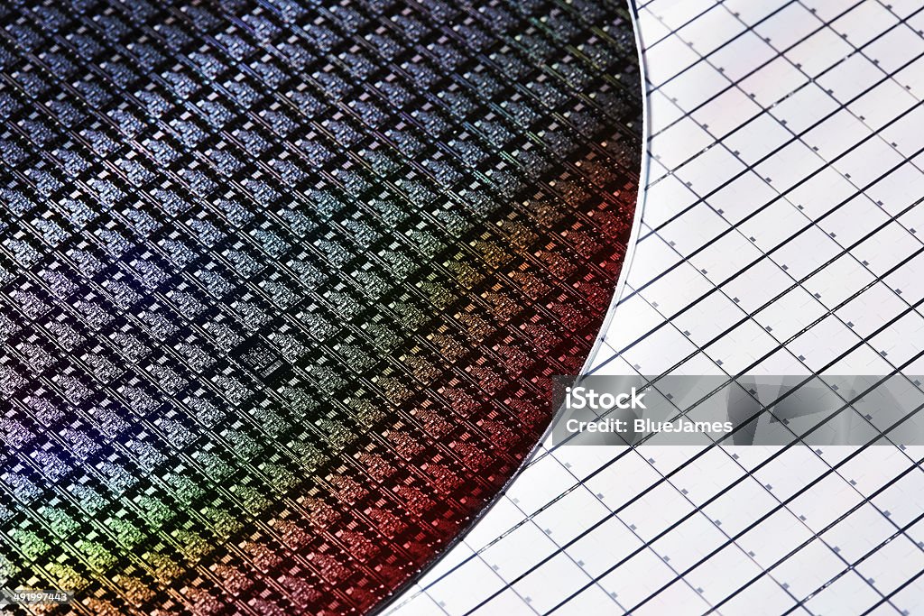 Silicon wafers Macro of Silicon wafers Computer Wafer Stock Photo