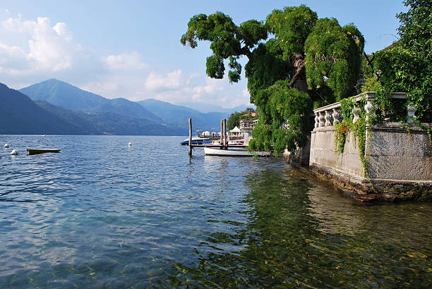 istock Dock and villa on Orta lake, Italy 491997519