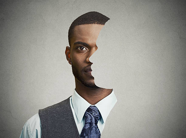istock surrealistic portrait front with cut out profile of a man 492002642