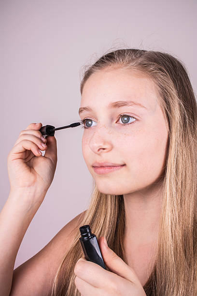 istock Beautiful blond girl, makeup eyelashes at 492002888