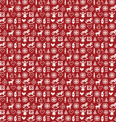 The christmas vector seamless pattern in pixel art