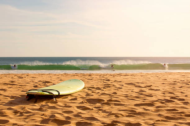 istock surfboard in the sand on the beach 492006454