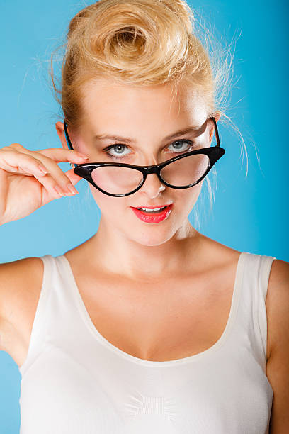 istock Retro pin up woman wearing eyeglasses. 492013620