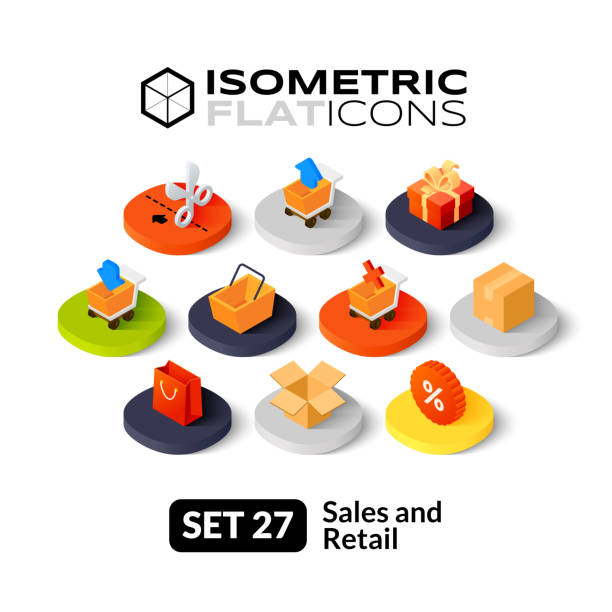 Isometric flache icons set 27 – Vektorgrafik