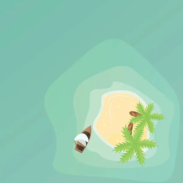 Vector illustration of Paradise island aerial view