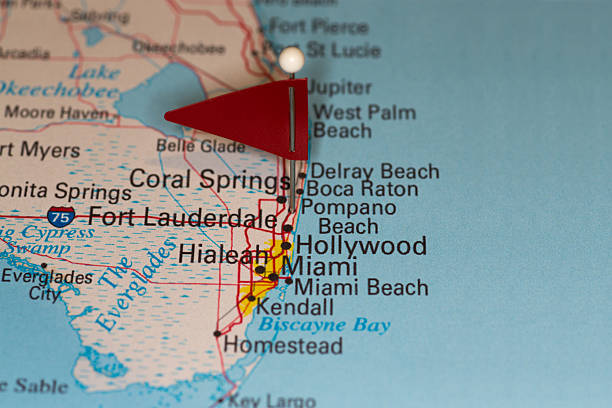 istock Pompano Beach, FL, USA- Cities on Map Series 492022783