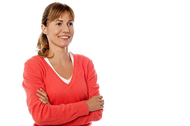 istock Stylish smiling woman looking away 492025621