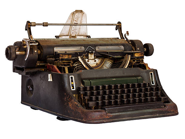 velha máquina de escrever - typewriter old sepia toned nostalgia - fotografias e filmes do acervo