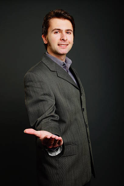 istock Businessman shows palm 492027187