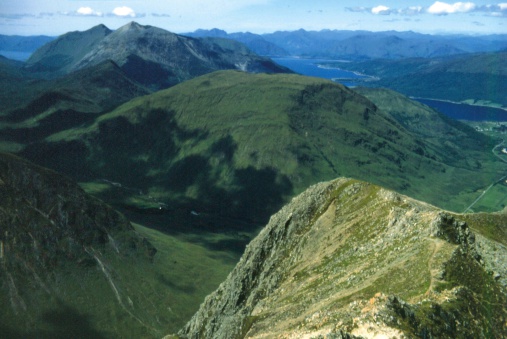 The peninsula of Ardgour appear beyong Loch Leven in this view from the summit of Glencoe's highest peak, Bidean Nam Bian