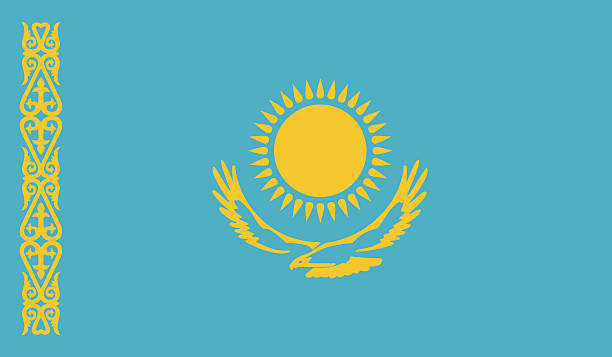 Kazakhstan flag vector art illustration