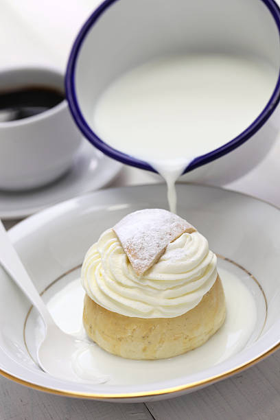 homemade semla, swedish sweet roll.