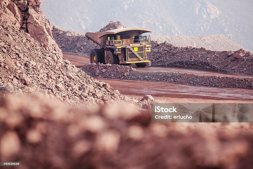 Mining Mining Activity, mining dump truck Copper Mine Stock Photo