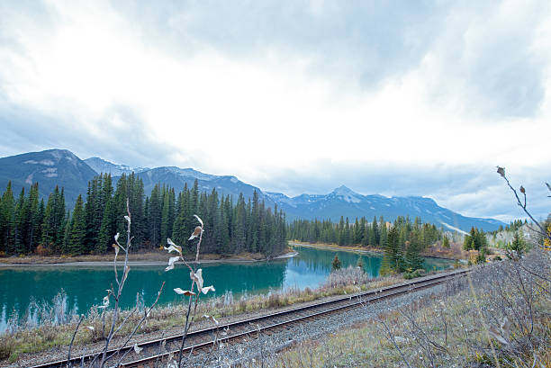 istock Banff Alberta Canada train tracks landscape scene rail 492038200